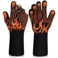 thumbnail image 1 of Guantes para Barbacoa, Guantes para Barbacoa Guantes para Horno Resistentes al Calor hasta 800 °C con Certificación EN407 para Barbacoa, Agarraderas de Cocina, Cocinar, Soldar, Negro, Chimenea Resiste, 1 of 5