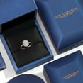 thumbnail image 5 of Gem Stone King 10K Rose Gold Lab Grown Diamond and White Created Sapphire Engagement Ring for Women | 0.94 Cttw | Oval 7X5MM | Gemstone April Birthstone | Size 8, 5 of 6