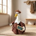 thumbnail image 3 of Teacher Goose Outfit for 23 Inch Porch Goose,Plaid Skirt School Costume Set for White Goose Statue,Classroom Garden Yard Porch Seasonal Decorative Clothes, 3 of 7