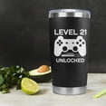 thumbnail image 3 of 21st Birthday Gifts Men Women for Him Her 21 Years Old Funny Birthday Gifts Idea Level 21 Unlocked 20oz Tumbler Cup, 3 of 6