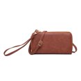 thumbnail image 2 of Poppy Women's Rfid Blocking Crossbody Wallet Pu Vegan Leather Cell Phone Shoulder Purse Card Holder Clutch with Dual Zipper Detachable Wrist Strap, 2 of 4
