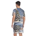 thumbnail image 2 of joogoo Men's Pajama Set Christmas Tree in Night V-Neck Pj Shorts Set 2 Piece Loungewear Sleepwear S, 2 of 7