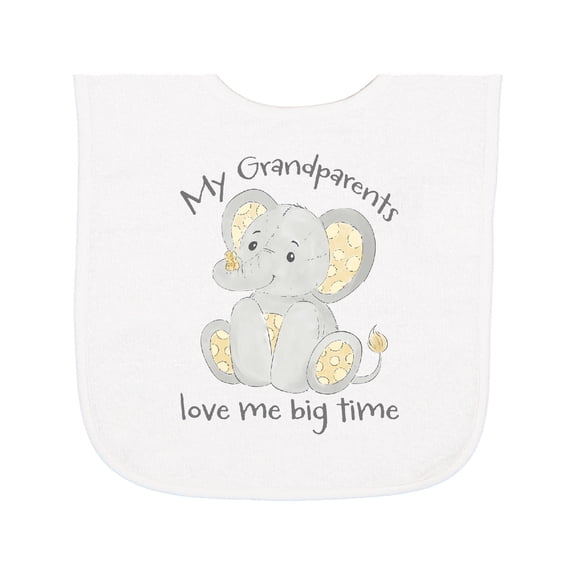 Inktastic My Grandparent's Love Me Big Time Baby Terry Cloth Bib