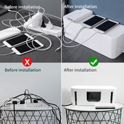 Binazon Cable Management Box, Cord Organizer Box for Table, Hide Power Strips & Cords 2-Pack