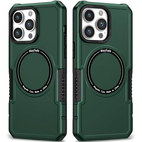 Magnetic Phone Case for iPhone 14 Pro Compatible with Magsafe [MagFit], Military-Grade Shockproof Protective Case with Built-in Magnet Circle for iPhone 14 Pro, MS Blackish Green