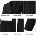 thumbnail image 2 of Wehilion Men’s Suit Slim Fit 3 Piece Suit Prom Suits Set Wedding Party Collared Long Sleeve Jacket Vest Pants for Groomsmen Black XXL, 2 of 7