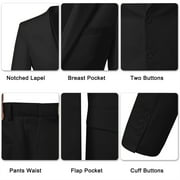 Wehilion by Wehilion Mens Suit Slim Fit 3 Piece Suit Prom Suits Set, Black XL
