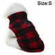 thumbnail image 2 of Ropa cálida de invierno para mascotas con chaleco grueso y suave de lana a cuadros para perros, 2 of 5
