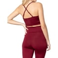thumbnail image 5 of "Juniors Workout Cami Sports Fitness Cross Back Bra with No Pad (Burgundy, M)", 5 of 5
