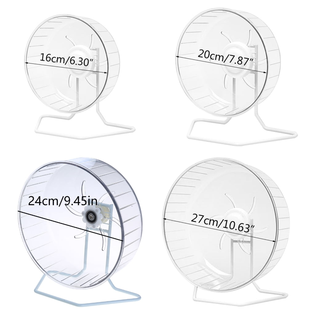 WINDLAND Silent Exercise Wheel with Metal Stand Plastic Disc Spinner Saucer Hamster Running Wheels for Rats Mice Gerbils 4 Sizes