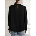 thumbnail image 3 of PRETTYGARDEN Business Casual Tops for Women Frill Neck Satin Long Sleeve Shirts Work Office Fall Outfits, 3 of 7