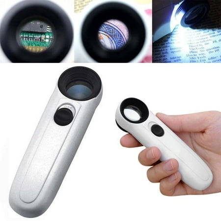 40X Magnifying Magnifier Glass Jeweler Eye Jewelry Loupe Loop 2 LED Light