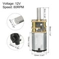 thumbnail image 2 of Micro Velocidad Reducción Engranaje Motor Unique Bargains DC 12V 80RPM con Completa Metal Cambios Caja para Bricolaje RC Aviones Modelo Coche Paquete de 2, 2 of 8
