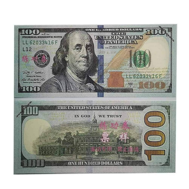 Prop Money Mix $100 $50 $20 Looks Real Double Side Fake Bills