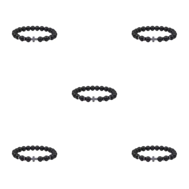 Guardoinrt Fashionable And Comfortable Beaded Bracelets. Easy Matching For Any Style Exquisite Appearance Stone Beads Bracelets Frosted 5Set