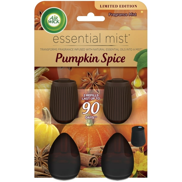 Air Wick Essential Mist Refill, 2ct, Pumpkin Spice, Fall Scent