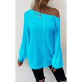 thumbnail image 4 of Pulls Femmes Robe Oversize Manches Longues Sexy hors Épaule Couleur Bloc Pull Pull Tops, 4 of 6