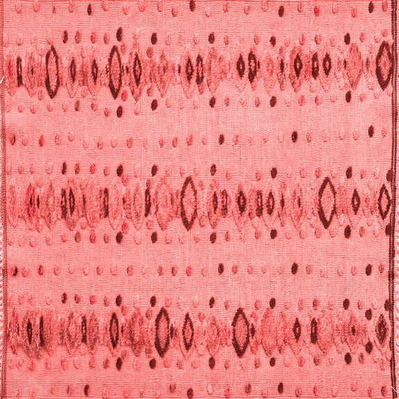 Ahgly Company Indoor Square Abstract Red Modern Area Rugs, 4' Square