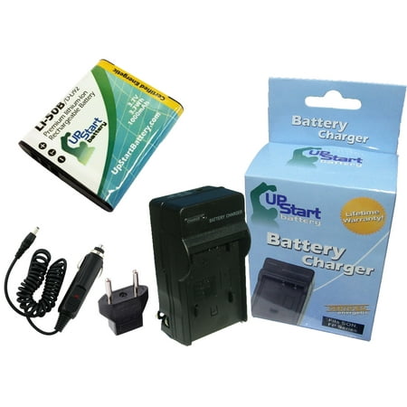 Olympus TG-620 Battery and Charger with Car Plug and EU Adapter - Replacement for Olympus LI-50B Digital Camera Batteries and Chargers (1000mAh  3.7V  Lithium-Ion)