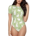 thumbnail image 2 of Picia Rabbit And Carrot (2) Womens One Piece Swimsuits Modest Tummy Control Bathing Suits Lace Up Slimming Swim Suit-Small, 2 of 9