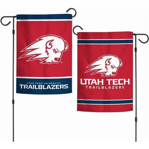 Utah Tech Trailblazers 12.5” x 18" Double Sided Yard and Garden College Banner Flag Is Printed in the USA