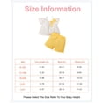 thumbnail image 2 of 3T Baby Girls Clothes 4T Girls 2PCS Summer Outfits Set Cute Bowknot Toddler Girls Short Sleeve Top Shorts Set White, 2 of 9