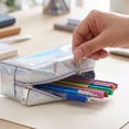 thumbnail image 7 of romoty Holographic Clear Pencil Case, Blue Iridescent Zipper Stationery Pouch Portable Cosmetic Makeup Bag for Desk Office Adults, 7 of 7