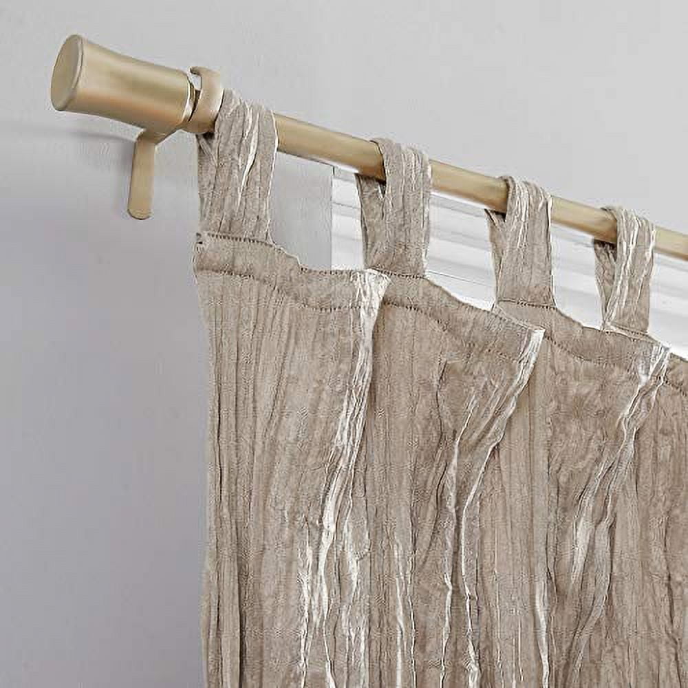 No. 918 Odelia Distressed Velvet Tab Top Curtain Panel, 50" x 95" in Pearl