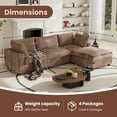 thumbnail image 4 of The Magic Home Modular Sectional Sofa,118.11" Oversized L Shaped Sofa with Ottoman,Plush Deep Seat Cloud Sofa Couch for Living Room,Apartment,Couch Cushion Covers Removable(Brown,3 Seat with Ottoman), 4 of 17