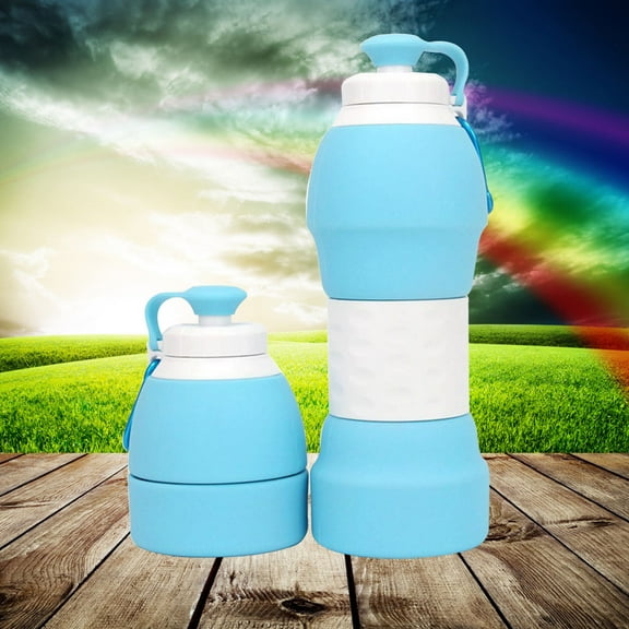 Worgeous Foldable Silicone Water Bottle for Outdoor in Light Green Healthy with Leak Proof Technology 17.6oz
