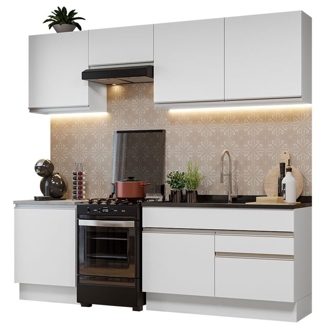 Cocina Integral 240cm Blanco Glamy MADESA