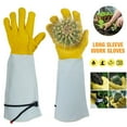 thumbnail image 6 of Soapow 1 Pair Gardening Gloves Thorn Proof Protect Sleeve for Rose Pruning & Cactus Trimming, Long Leather Garden Work Gloves Gift for Women Men (Medium), 6 of 9