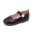 thumbnail image 4 of SYMSHOES Kids Girls Black Mary Jane Shoes | Pearl Buckle Party Flats | Non-Slip Sole Dress Shoes for 1-6 Years,Size 7, 4 of 6