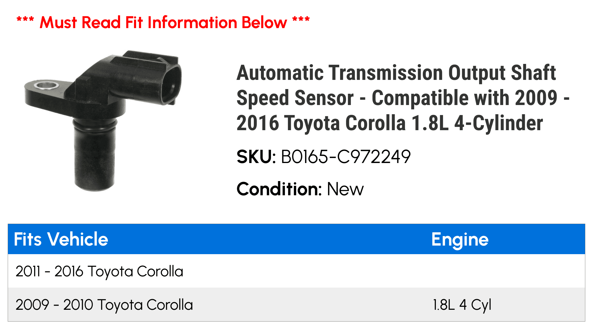 Automatic Transmission Output Shaft Speed Sensor