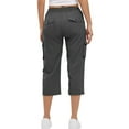 thumbnail image 4 of Fgnfyis Pantalon Cargo Capri pour Femmes Randonnée Été Décontracté Taille Haute avec Poches Gris Foncé TG, 4 of 6
