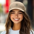 thumbnail image 3 of Dalix Lil Matcha Embroidered Cotton Summer Outdoor Baseball Cap Dad Hat Womens in Khaki, 3 of 5