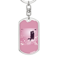 thumbnail image 5 of To My Wife  Love Couple Pink Floral Stainless Steel or 18k Gold Premium Swivel Dog Tag Keychain, 5 of 16