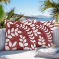 thumbnail image 3 of Throw Pillow Covers 24x24 Inch Set of 2, Burgundy Leaves Waterproof Outdoor Pillow Covers, Farmhouse Botanical Branch Vintage Modern Decorative Cushion Pillowcases for Couch, Sofa, Bed, Garden, Patio, 3 of 9