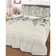 thumbnail image 2 of Green Brown Botanical Summer Quilt Set Twin Size,Soft Quilted Bedding Set with 2 Pillow Shams,Farmhouse Eucalyptus Leaves Rustic Lightweight All Season Bedspread Coverlet for Bedroom 68"x86", 2 of 6
