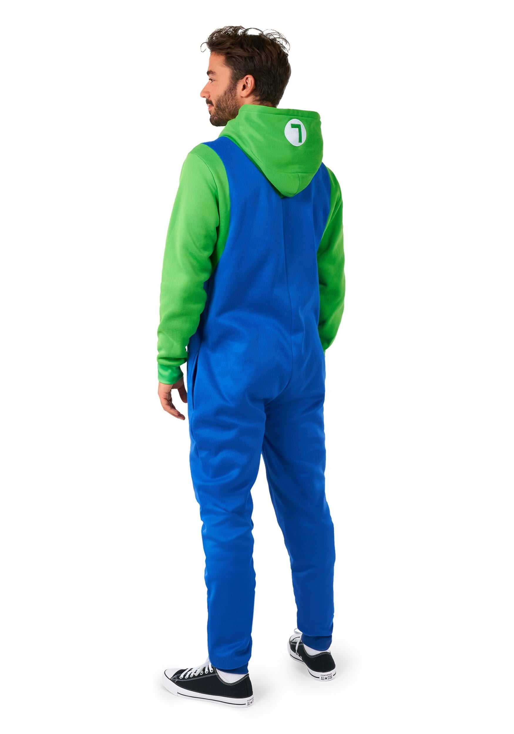 OppoSuits Adults' Onesies Luigi Onesie - M Blue