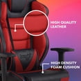 thumbnail image 2 of Loungie Angeline Faux Leather Game Chair, Swivel, Adjustable Back, Seat Height & Armrest, Red, 2 of 7