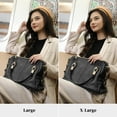 thumbnail image 2 of Bolso de mano Kattee Soft para mujer, piel auténtica, negro, 2 of 7