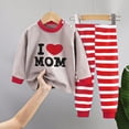 thumbnail image 2 of NOLDARES Girl Boys Toddler Snug Fit 2 Piece Pajamas Set Long Sleeve Top Pants Pjs Baby Cute Graphic Loungewear Fall Winter Sleepwear(H030-Red), 2 of 5