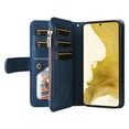 thumbnail image 3 of Allytech Wallet Case for Samsung Galaxy S23 FE with Zipper Pocket & 9 Card Slots & Wrist Strap, Fashion PU Leather Kickstand Magnetic Closure Shockproof Non-Slip Case for Women Men - Blue, 3 of 8