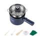 thumbnail image 5 of Olla eléctrica de 1,8 l con mango largo, mini olla de viaje para saltear, guisar, cocinar al vapor, usar en casa, para sopa, pasta y avena. Azul, 5 of 9