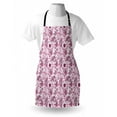 thumbnail image 3 of Purple Apron Scales Swirls and Hearts in Romantic Depiction of Nature with Birds and Flowers, Unisex Kitchen Bib Apron with Adjustable Neck for Cooking Baking Gardening, Mauve Plum Pink, by Ambesonne, 3 of 3