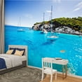 thumbnail image 2 of Peel and Stick Wallpaper Canvas Beautiful bay Greece Modern Art Wall Mural Decor Self Adhesive and Removable 100in x 144in, 2 of 7
