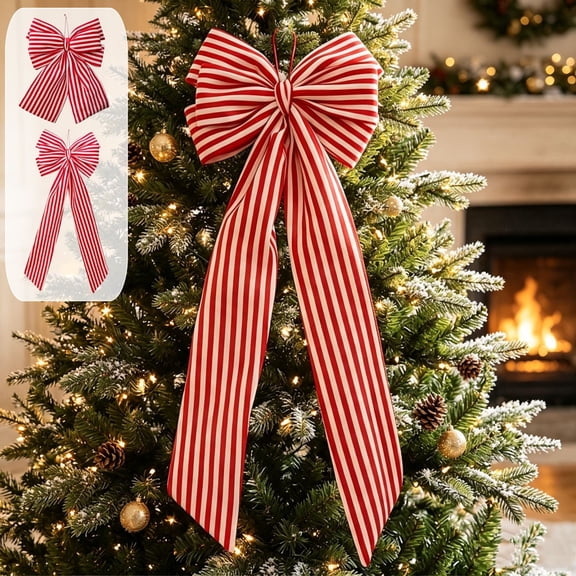 WDOBM Christmas Decorative Bows, Christmas Bows Tree Wreath Gift Box Decoration Ornaments, Christmas Tree Bow, Hanging Christmas Ornaments for Home Decor Indoor