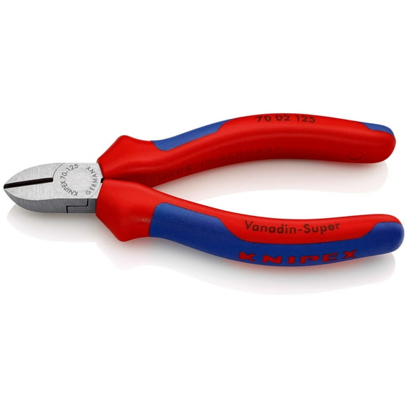 KNIPEX 70 02 125 SB Pinzas de corte diagonal Con fundas en dos componentes acabado pavonado 125 mm KnipexOficial Alicates de corte diagonal