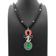 thumbnail image 4 of Adinkra Gye Nyame Ankh Pendant 6mm 30" Wooden Bead Necklace, 4 of 4